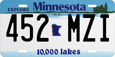 MN license plate 452MZI