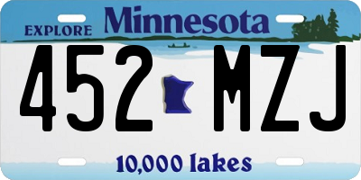 MN license plate 452MZJ
