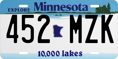 MN license plate 452MZK