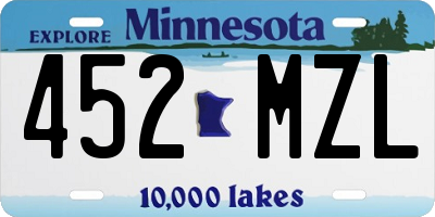 MN license plate 452MZL