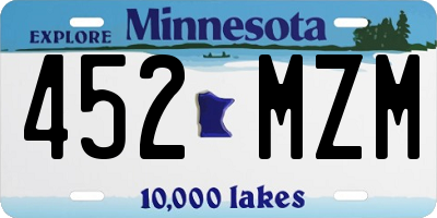 MN license plate 452MZM