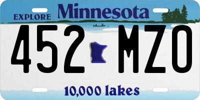 MN license plate 452MZO