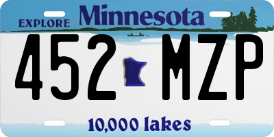 MN license plate 452MZP