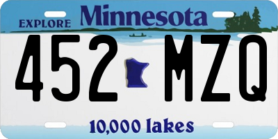 MN license plate 452MZQ