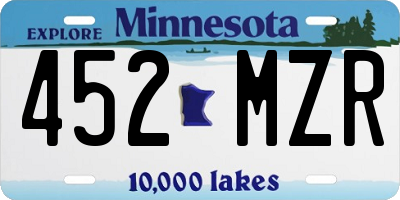 MN license plate 452MZR