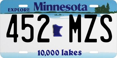 MN license plate 452MZS