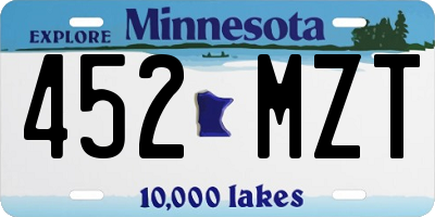 MN license plate 452MZT