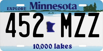 MN license plate 452MZZ
