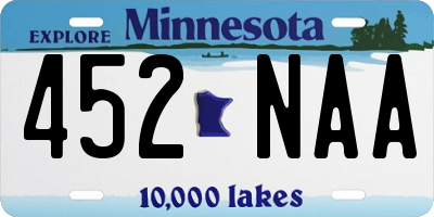 MN license plate 452NAA