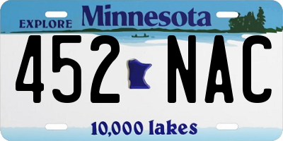 MN license plate 452NAC