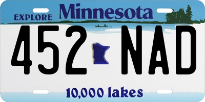 MN license plate 452NAD