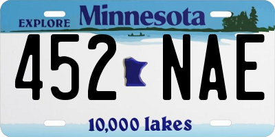 MN license plate 452NAE