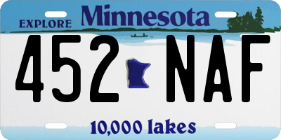 MN license plate 452NAF