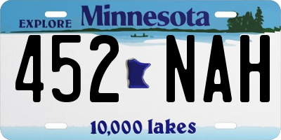 MN license plate 452NAH