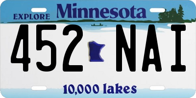 MN license plate 452NAI