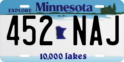 MN license plate 452NAJ