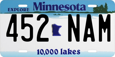 MN license plate 452NAM