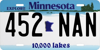 MN license plate 452NAN