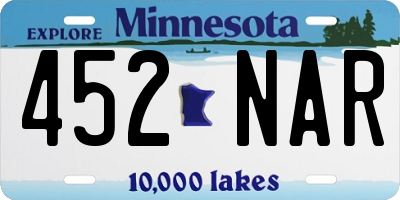 MN license plate 452NAR