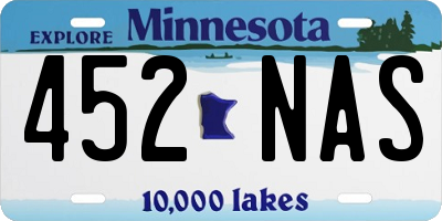 MN license plate 452NAS