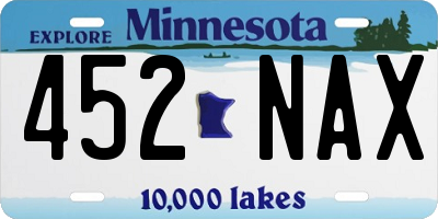 MN license plate 452NAX