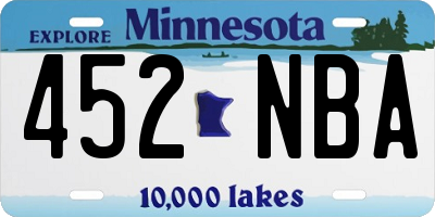 MN license plate 452NBA