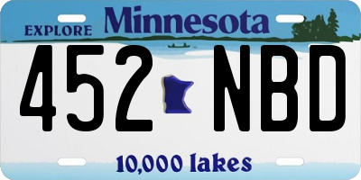 MN license plate 452NBD