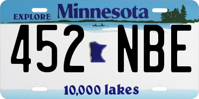 MN license plate 452NBE
