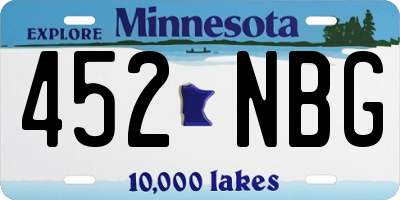 MN license plate 452NBG