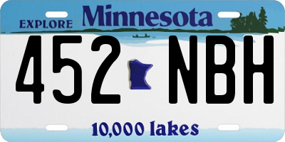MN license plate 452NBH