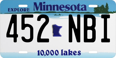 MN license plate 452NBI