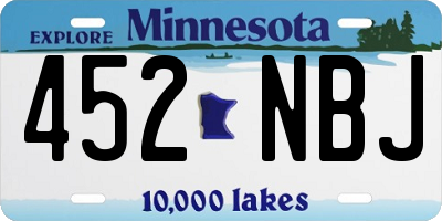MN license plate 452NBJ