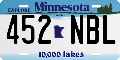 MN license plate 452NBL