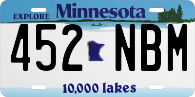 MN license plate 452NBM