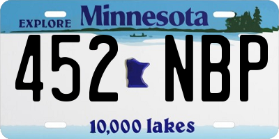 MN license plate 452NBP