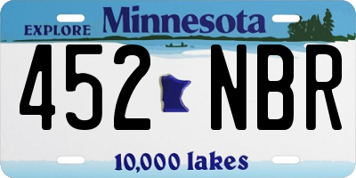 MN license plate 452NBR