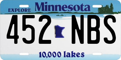 MN license plate 452NBS