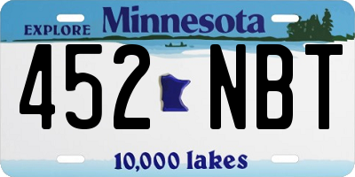 MN license plate 452NBT