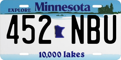MN license plate 452NBU