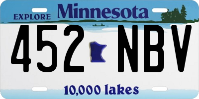 MN license plate 452NBV