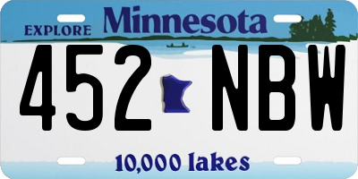 MN license plate 452NBW
