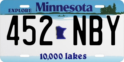 MN license plate 452NBY