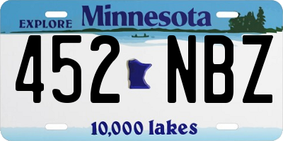 MN license plate 452NBZ
