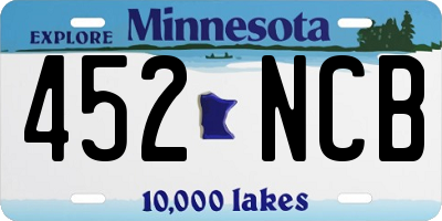 MN license plate 452NCB