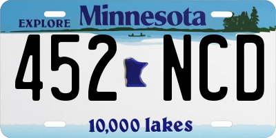 MN license plate 452NCD