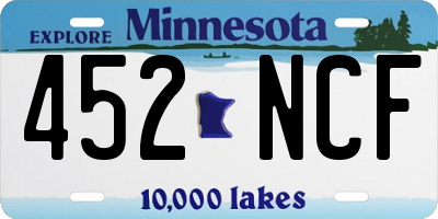 MN license plate 452NCF