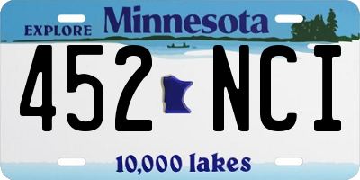 MN license plate 452NCI