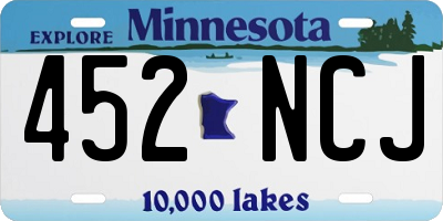 MN license plate 452NCJ