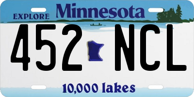 MN license plate 452NCL