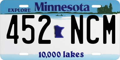 MN license plate 452NCM